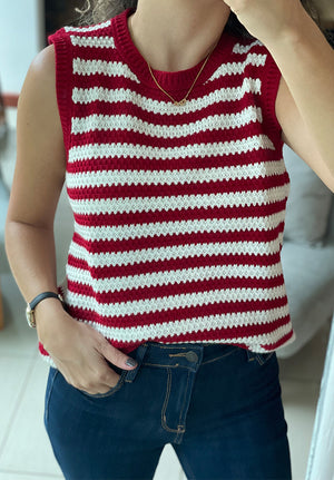Chaleco Coco Rayas Rojas  | Red Stripes Coco Vest