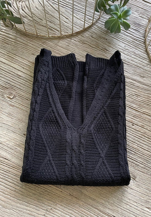 Camisa Lace Tejida Negra  | Black Lace Shirt