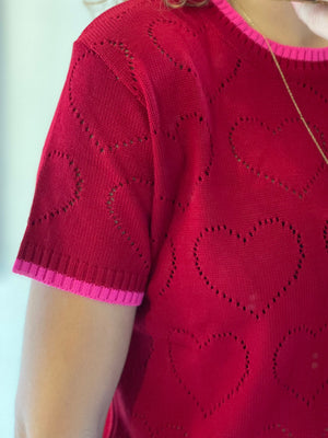 Camisa Cozy Corazón rojo | Cozy Heart Red shirt