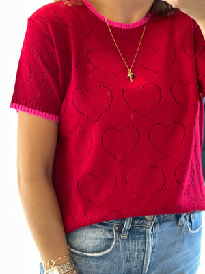 Camisa Cozy Corazón rojo | Cozy Heart Red shirt
