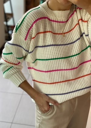 Suéter Rayas Multicolor Mujer  |  Women Multicolor Stripes Sweater