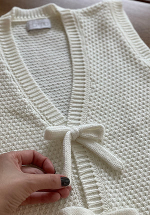 Chaleco Lauren Moños crema  |  Cream Lauren Bow Vest