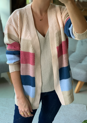 Cardigan Mentya Faux Pastel |  Pastel Faux Mentya Stripes Cardigan