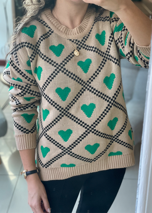 Suéter First Love Verde   |  Green First Love Sweater