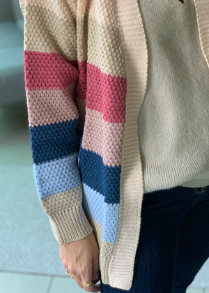 Cardigan Mentya Faux Pastel |  Pastel Faux Mentya Stripes Cardigan