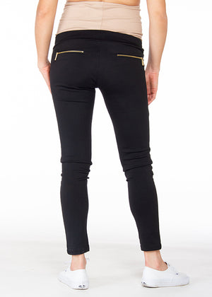 pantalon de embarazo negro con cierres