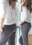 pantalon tailored gris mujer