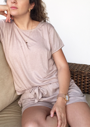 pijama corta palo de rosa de mujer