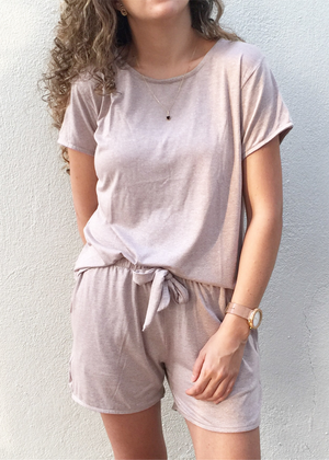 pijama corta palo de rosa de mujer